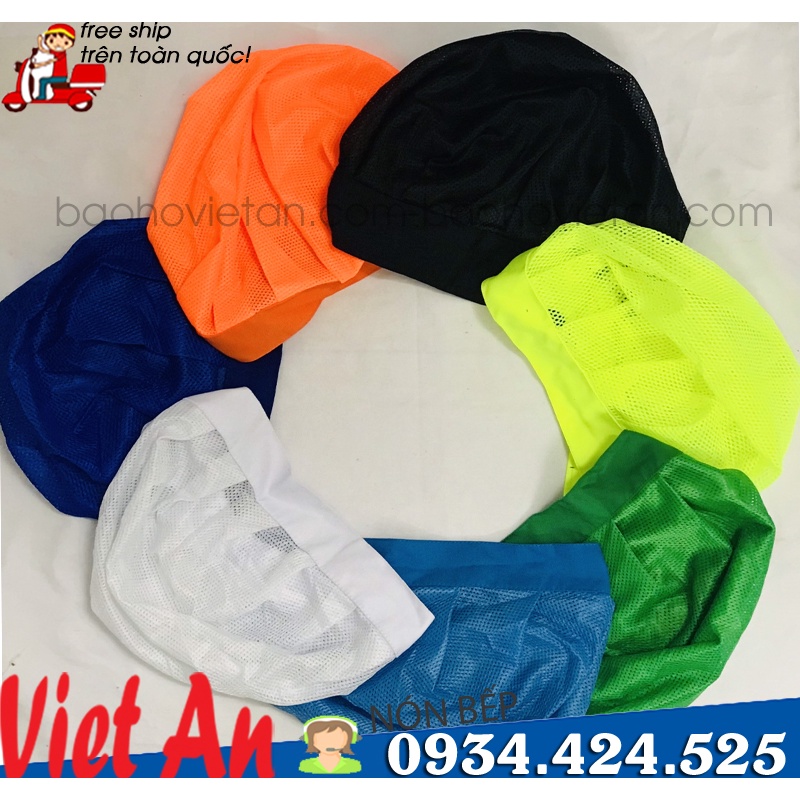 Nón lưới bếp có vành bo thun dùng cho công nhân xí nghiệp nhà máy- thủy hải sản