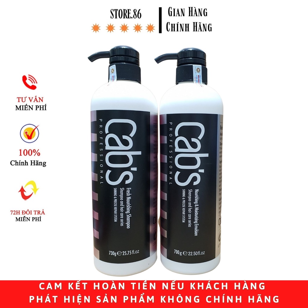CẶP DẦU GỘI DẦU XẢ NUỐI DƯỠNG VÀ DƯỠNG ẨM PHỤC HỒI SÂU SIÊU MỀM MƯỢT CAB'S SIZE: 730G