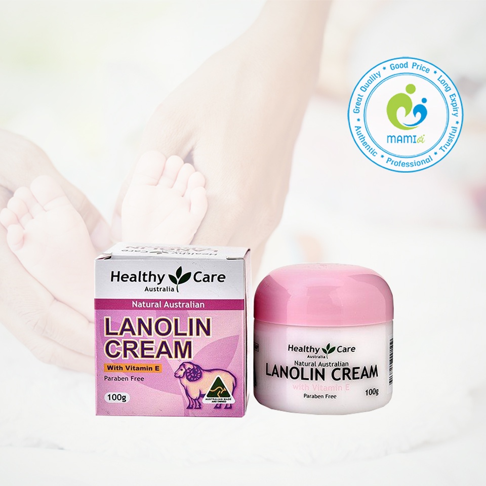 Kem dưỡng mỡ cừu  cấp ẩm da cho mọi lứa tuổi Healthy Care Lanolin Cream Sheep Plancenta - Vitamin E, Úc
