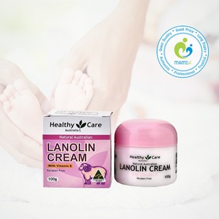 Kem dưỡng mỡ cừu (100g) cấp ẩm da cho mọi lứa tuổi Healthy Care Lanolin Cream Sheep Plancenta - Vitamin E, Úc