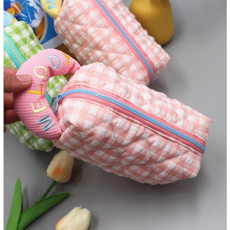 Túi Đựng Mỹ Phẩm Vải cotton Thêu Họa Tiết Xinh Xắn