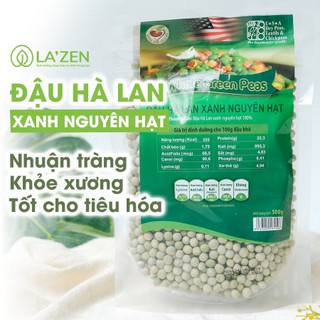 Đậu Hà Lan khô nguyên hạt, sạch, không biến đổi gen La'zen nhập khẩu Mỹ