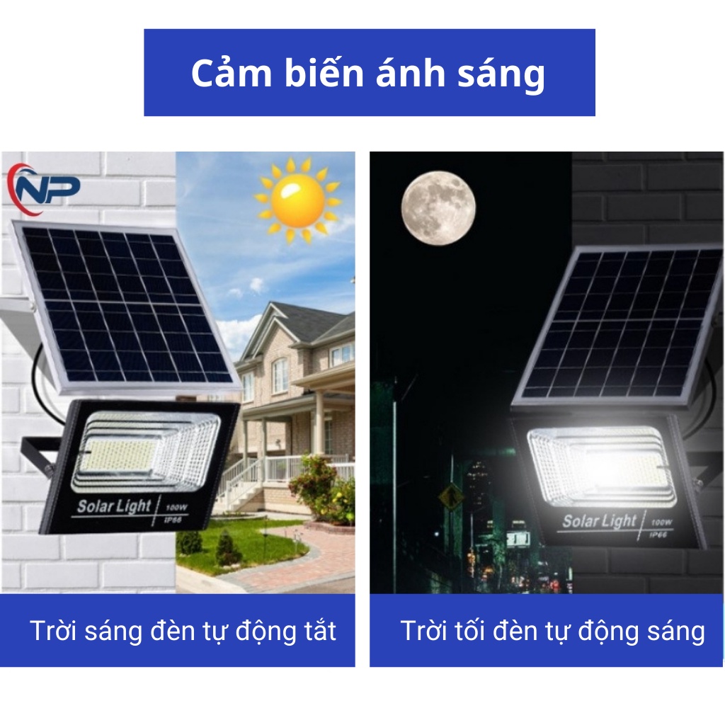 Đèn Pha Năng Lượng Mặt Trời Nhật Phong Solar công suất 300W Vỏ Nhôm Nguyên Khối Chống Nước ip66 Bảo Hánh 2 Năm