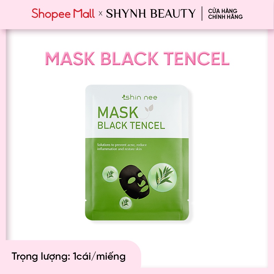 Mặt nạ Black Tencel ngừa mụn, kiềm dầu và phục hồi da Shin Nee 1 