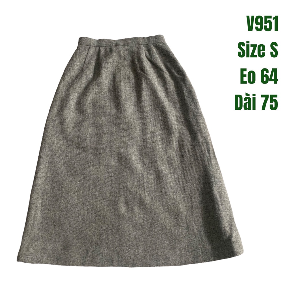 Chân váy chữ A V951 dáng dài chất dạ dày dặn 2hand Nhật si tuyển ảnh thật