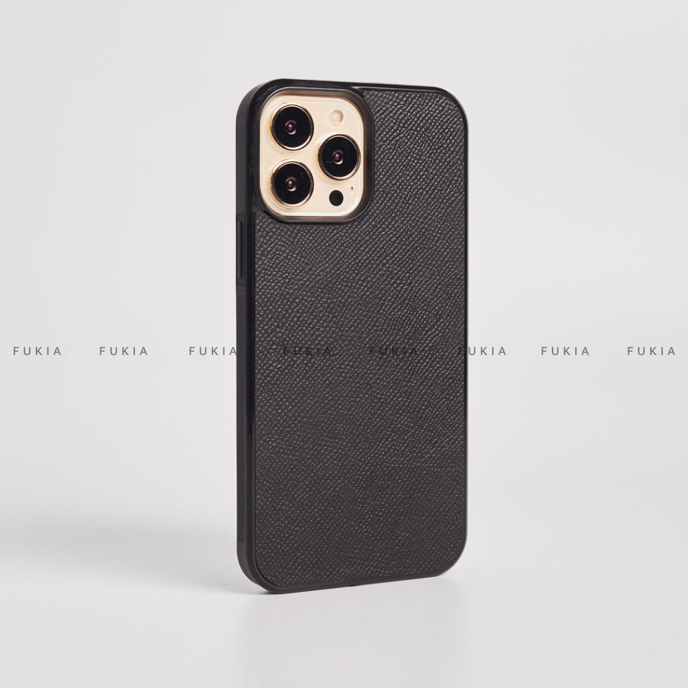 Ốp da thủ công viền đen Epsom Màu 1-6 cho IPhone 14/14Plus/14Pro/14Promax/13/13Pro/13Promax/12/12Pro/12Promax ODTC105