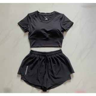 Bộ đồ tập gym yoga erobic, bộ croptop quần đùi 2 lớp đi biển, đi bơi kèm mút ngực chất đẹp