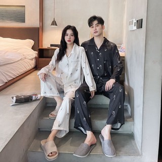 Bộ đồ ngủ vải lụa mỏng thiết kế mới quyến rũ cho cặp đôi