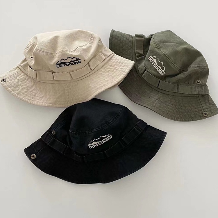 Nón Tai Bèo Dây Rút Chất Liệu Cotton In Chữ Phong Cách Vintage Dành Cho Cả Nam Và Nữ