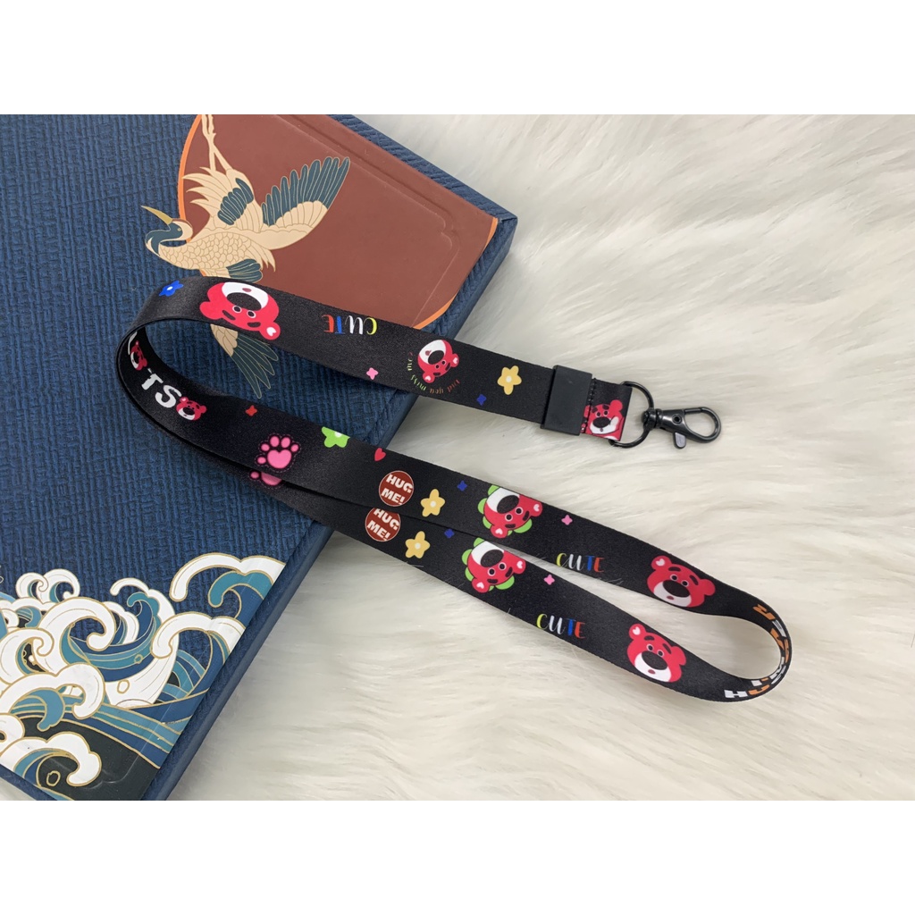 Dây đeo thẻ Gấu Dâu LOTSO, Dây đeo thẻ HUGGER - ALOYOUSHOP