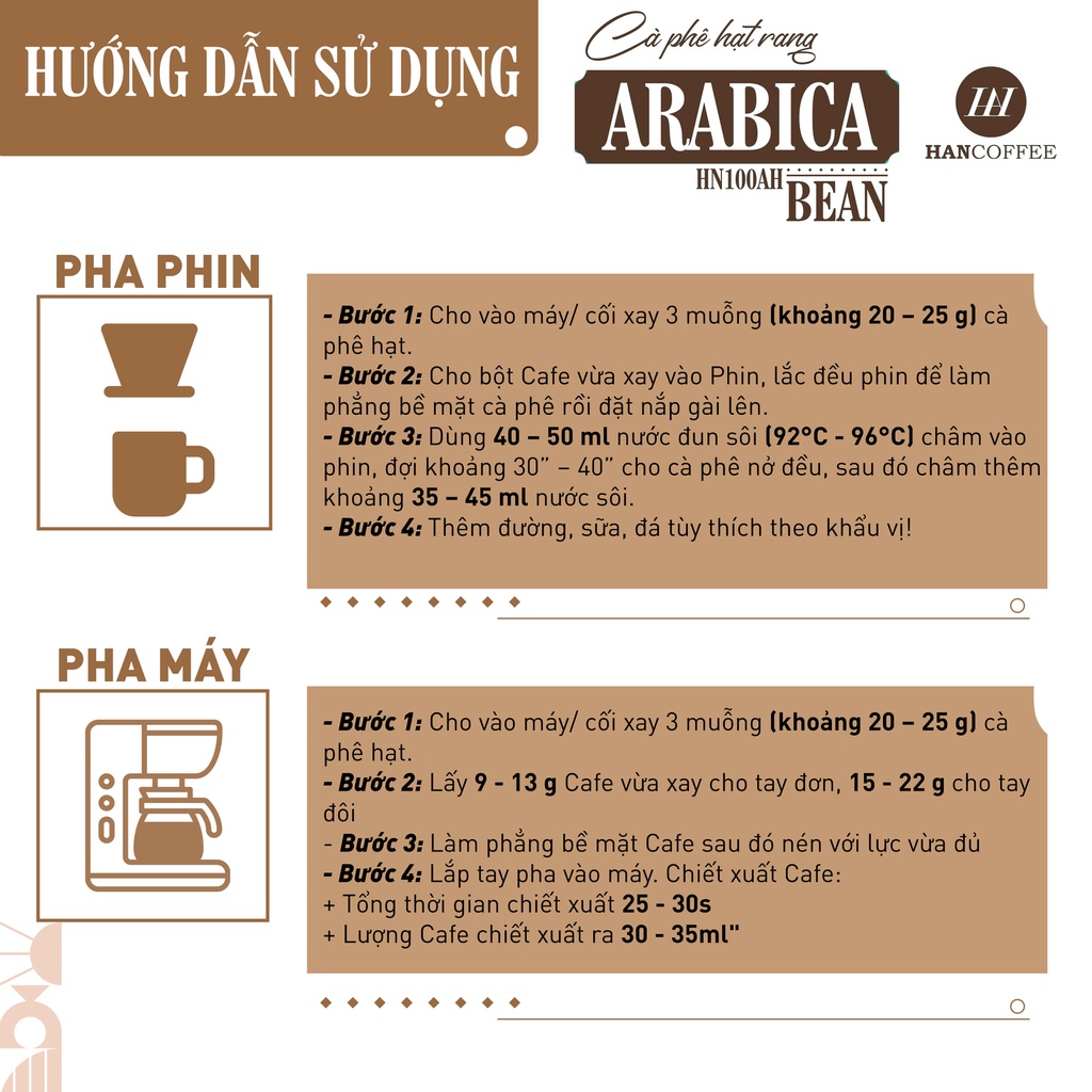 [ Gu TINH TẾ] Cà phê HANCOFFEE 100% ARABICA Cầu Đất - thanh chua, hợp pha Cold Brew - Rang xay nguyên chất