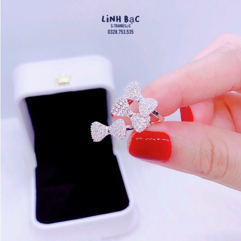 Nhẫn nơ bé gái cực xinh bạc ta
