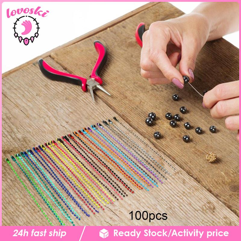 Set 100 Hạt Cườm Xỏ Lỗ Dùng Để Làm Trang Sức Thủ Công