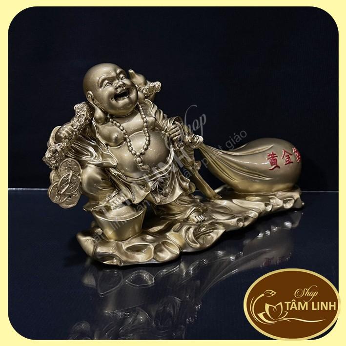 Tượng phật Di Lặc kéo tiền trên bao tải - tamlinhvanhoaphamphatgiao