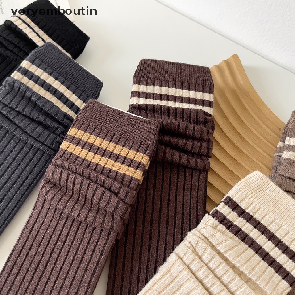 Vớ Lông Nhung Kẻ Sọc Màu Trơn Thời Trang Thu Đông Dành Cho Nữ