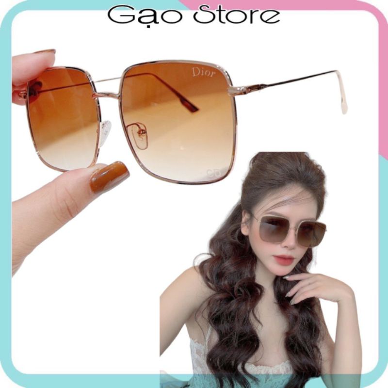 Kính Đì Or Nam Nữ Màu Nâu Trà Gọng Kính Kim Loại Logo kèm Code Siêu Tây