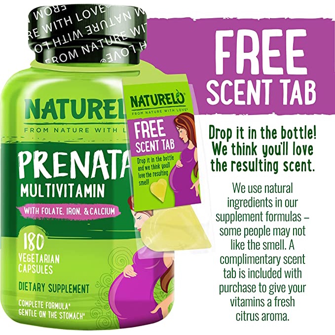 Naturelo Prenatal Multivitamin với Folate, Sắt,Canxi Viên uống vitamin tổng hơp cho phụ nữ mang thai