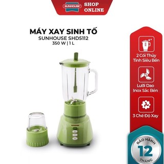 Máy xay sinh tố SUNHOUSE SHD5112 cối thủy tinh - công suất 350W - dung tích 1L - bảo hành 12 tháng