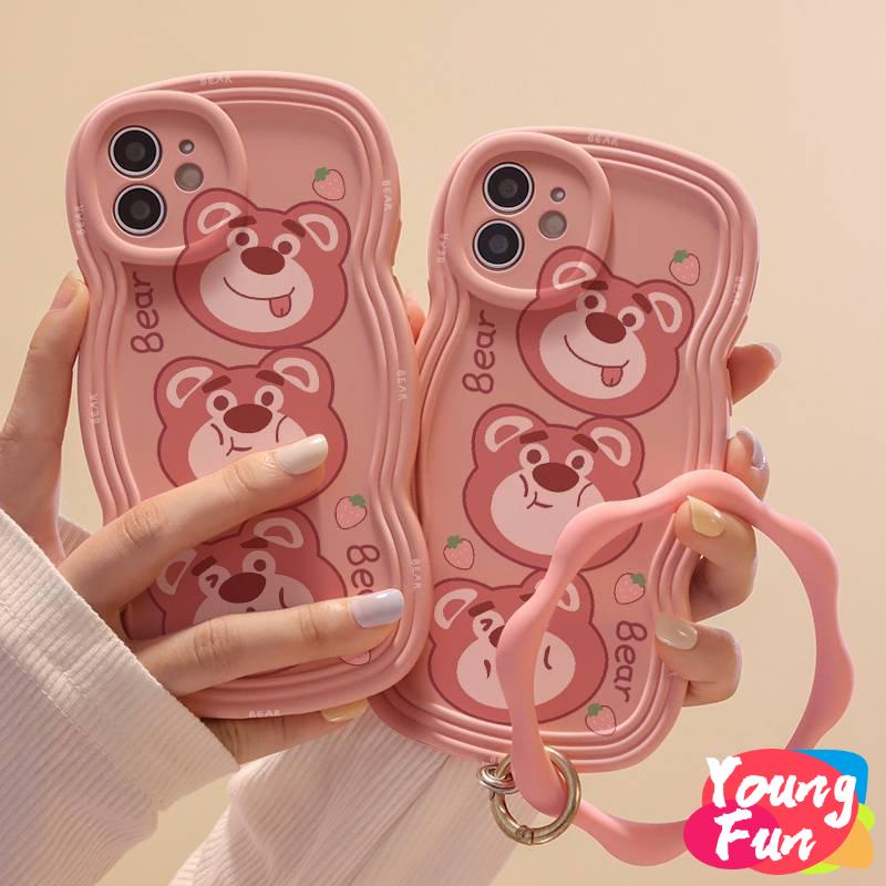 Ốp Lưng Gấu Dâu Cho OPPO A17 A57 2022 A77S A76 A96 A16 A16S A74 A95 A55 A54 4G 5G A53 A33 2020 A52 A72 A92 A15S A15S A31 A1K A12E A3S A9 A5