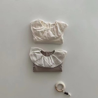 Áo sơ mi cổ bèo phối ren thời trang xuân thu cho bé gái