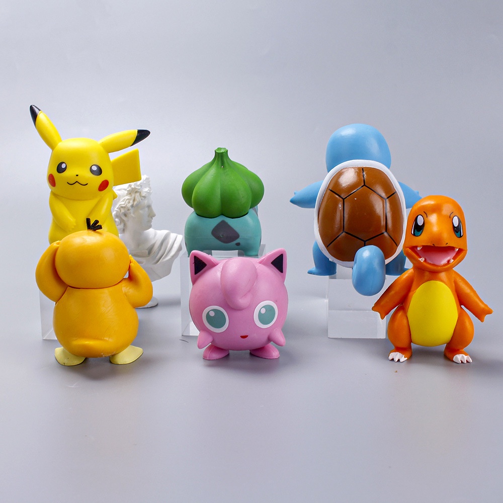 Bộ 6 Mô Hình Nhân Vật Pokemon Bằng Pvc Dễ Thương Dùng Trang Trí Bánh Kem