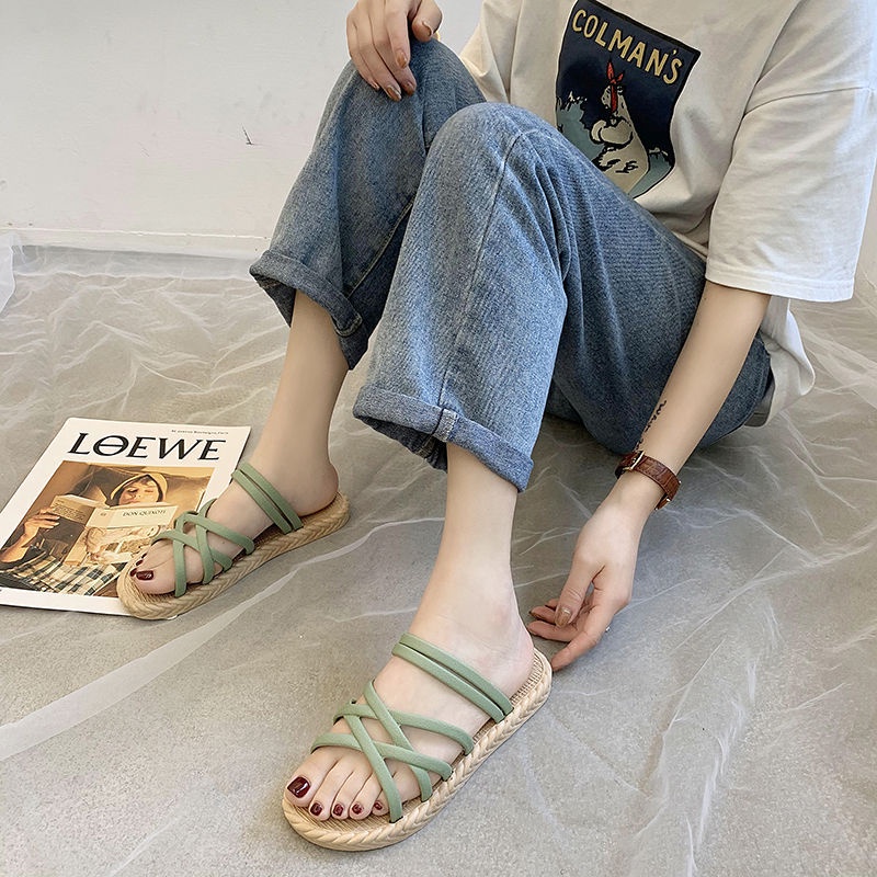 Giày Sandal Đế Bệt Dày Thời Trang Mùa Hè Dành Cho Nữ Hq046