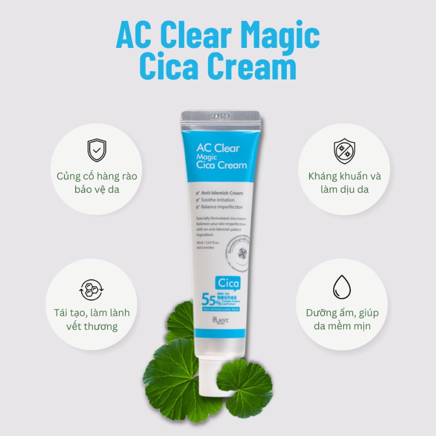 Kem dưỡng da mụn AC Clear Magic Cica Cream 60ml