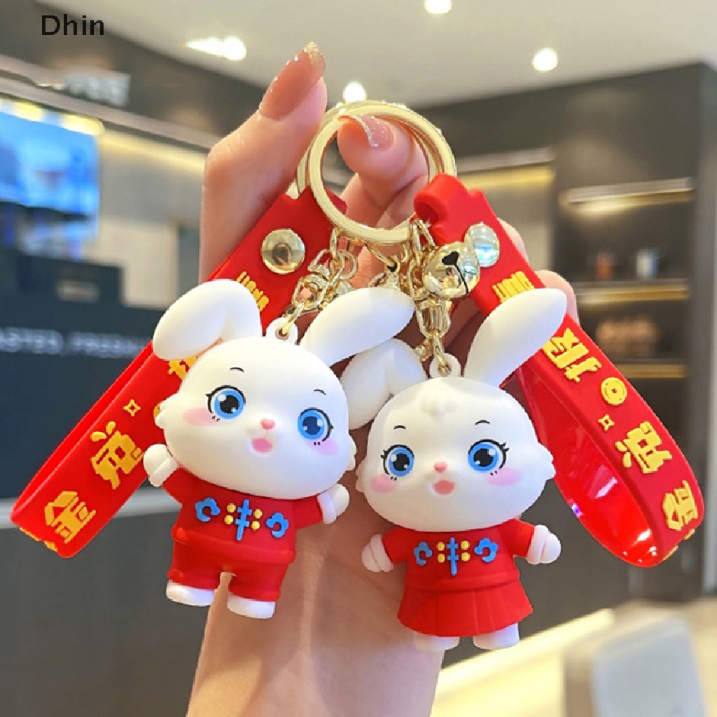 1 Móc Khóa Xe Hơi Hình Thỏ Hoạt Hình Đáng Yêu