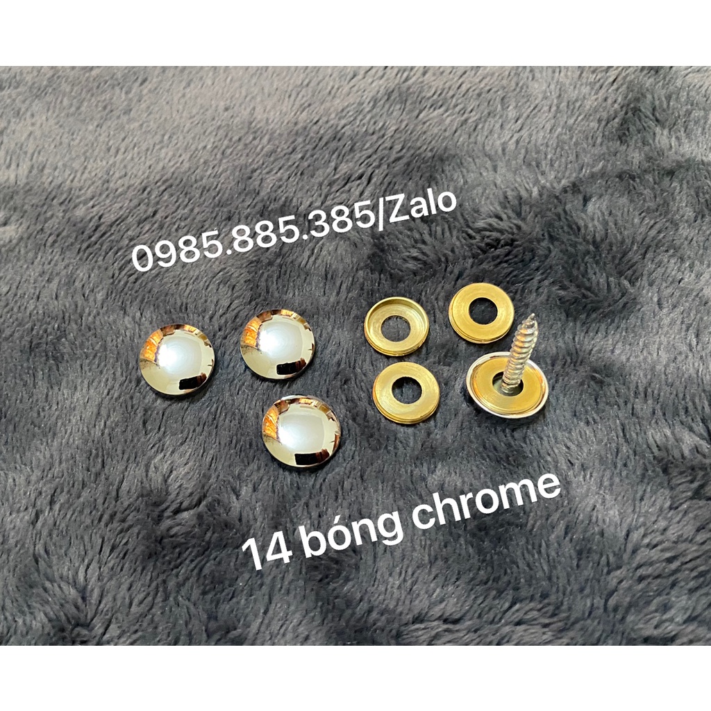 Combo 12 chiếc chụp chân vít inox bóng gương kích thước size 14mm