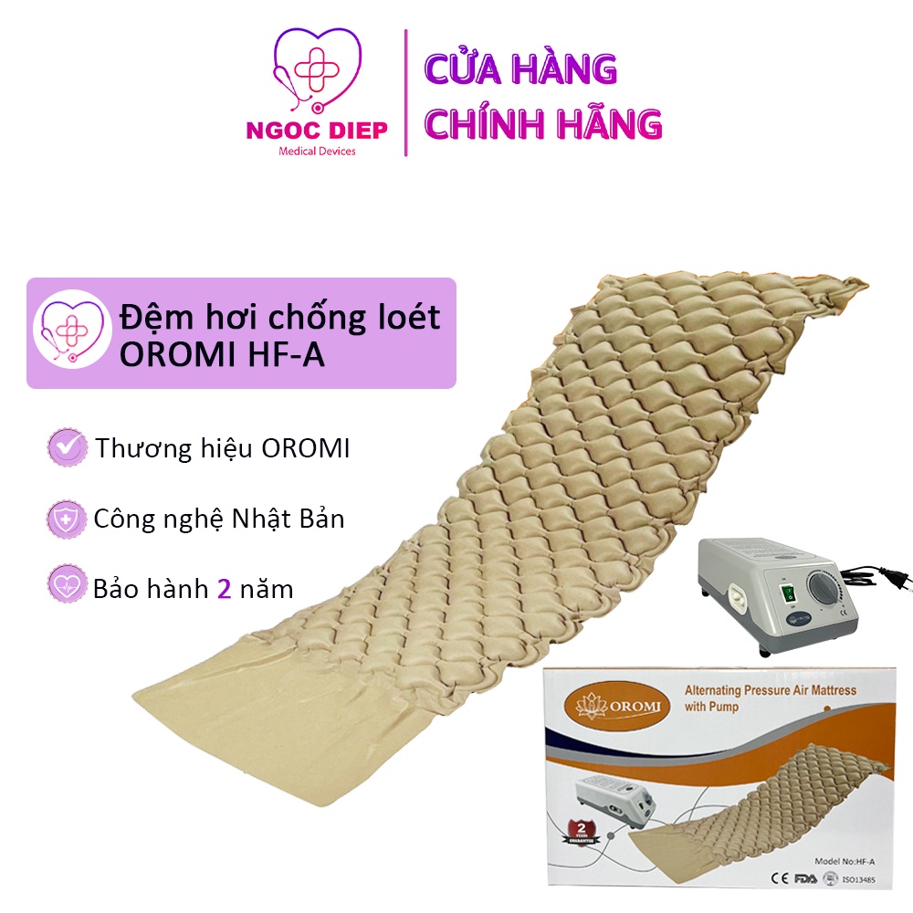 Nệm hơi chống loét OROMI HF-A có bơm điều chỉnh - Đệm hơi chống loét hỗ trợ tốt nhất cho người già, người bệnh