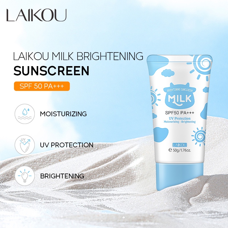 Kem chống nắng LAIKOU SPF50 PA+++ dạng sữa làm sáng da dành cho cơ thể và da mặt 50g