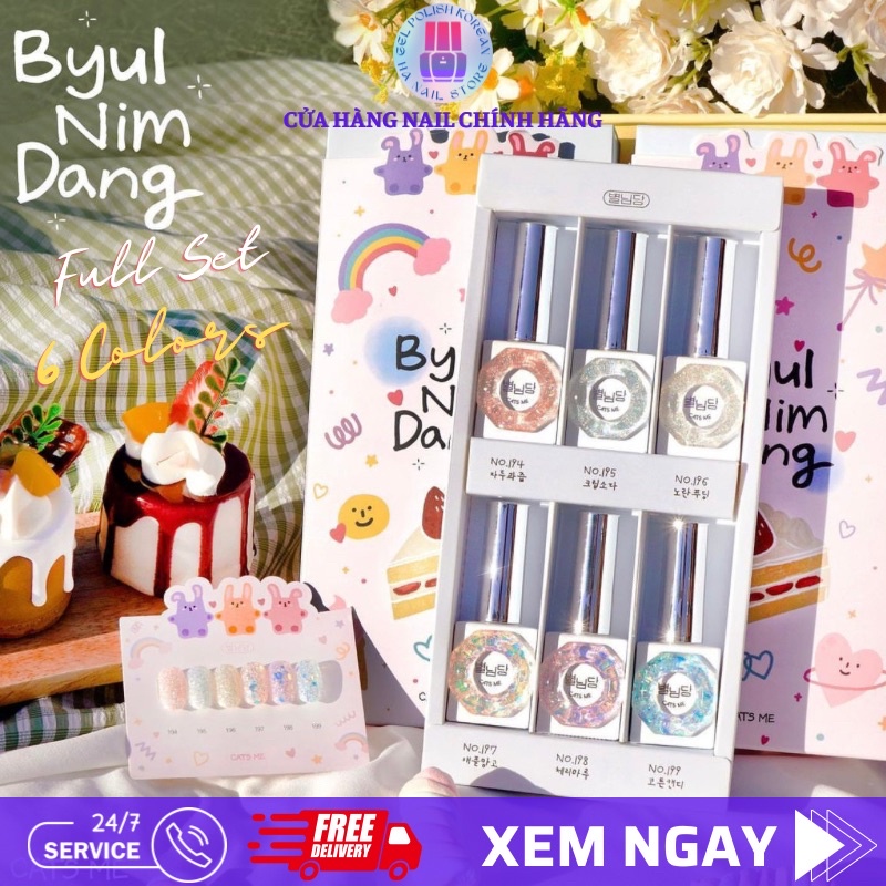 Set sơn gel nhũ Cats me cao cấp Hàn quốc - Full 6 màu bộ sưu tập mới Byul Nim Dang đẳng cấp tinh tế (6 colors)