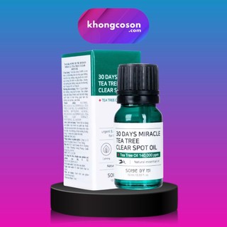 Tinh Dầu Tràm Trà Giảm Mụn Some By Mi 30 Days Miracle Tea Tree Clear Spot Oil 10ml - Khongcoson