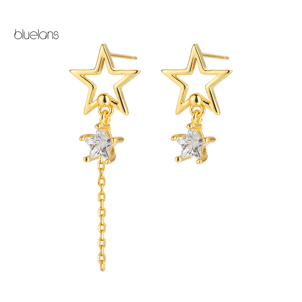 1 Đôi Bông Tai Đính Đá Zircon Hình Ngôi Sao Thời Trang