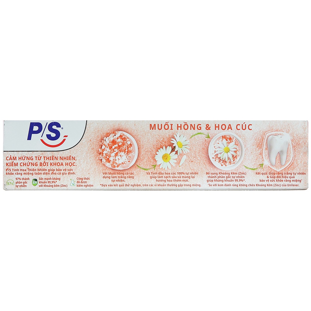 Kem đánh răng PS Muối Hồng và Hoa Cúc.