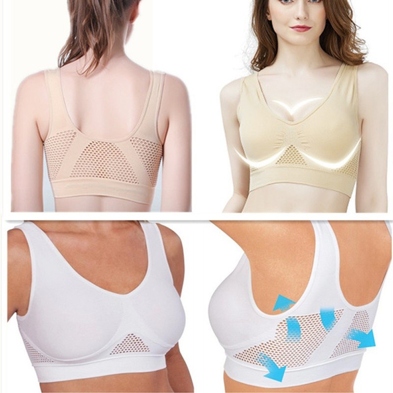 Áo Ngực Thể Thao Dạng Lưới Không Gọng Có Mút Nâng Ngực Size XS-6XL