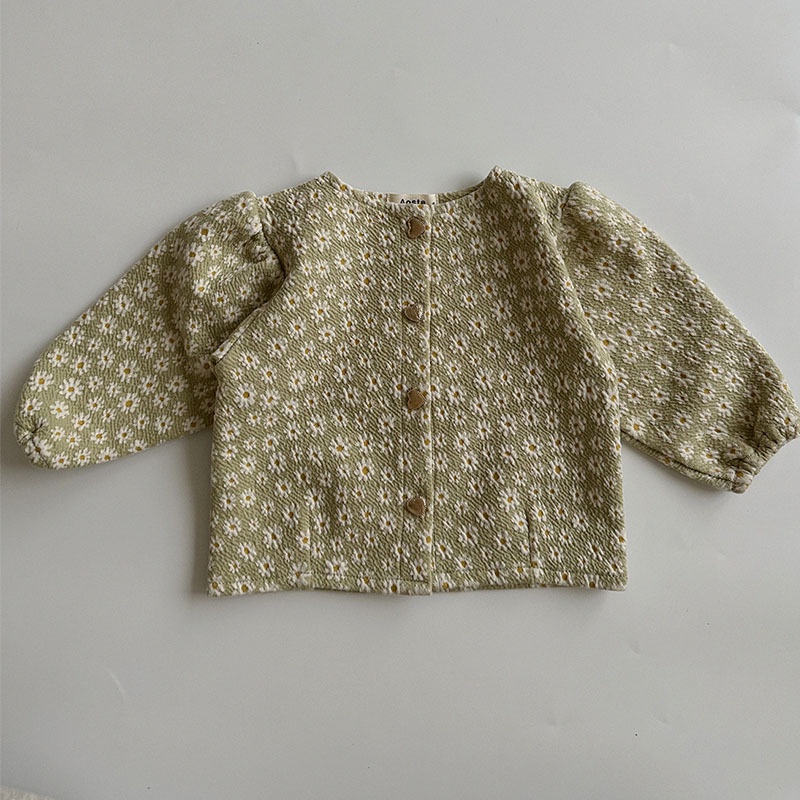 Áo Khoác Cardigan Phong Cách Retro Xinh Xắn Cho Bé Gái