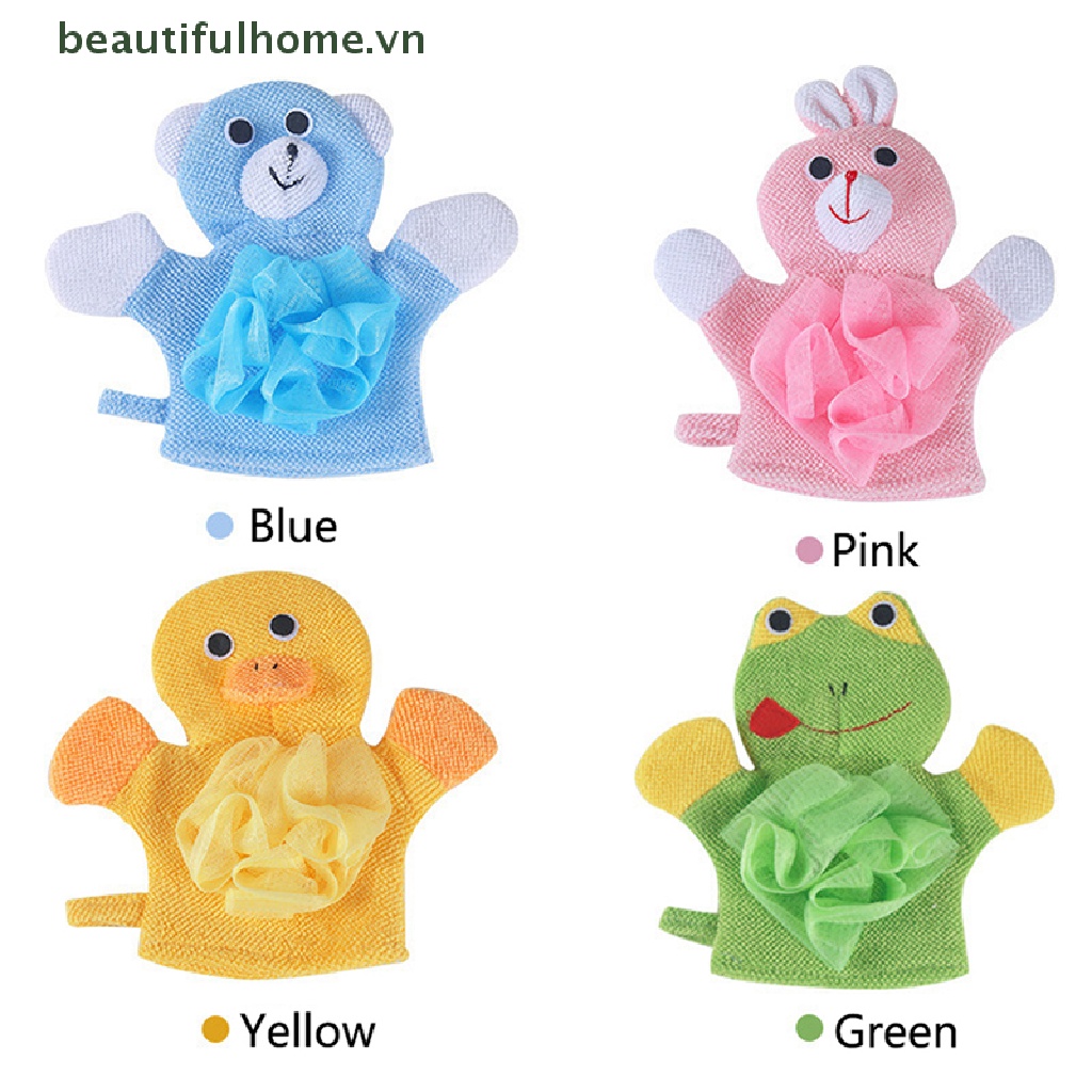 Găng tay đi tắm / Rửa Mặt Bằng cotton Hình Động Vật Cho Bé