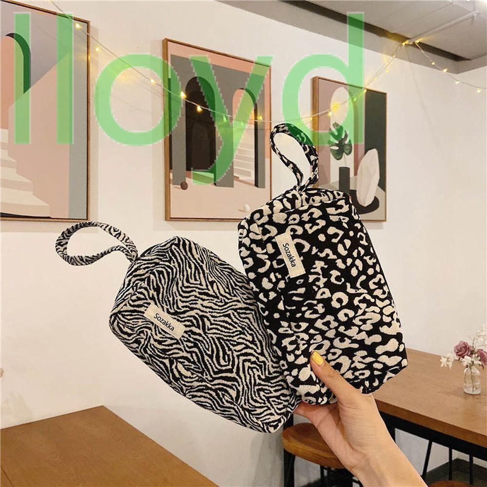 Lloyd 1 Túi Đựng Đồ Trang Điểm Bằng Vải Canvas Họa Tiết Da Báo / Ngựa Vằn Sức Chứa Lớn Làm Quà Sinh Nhật