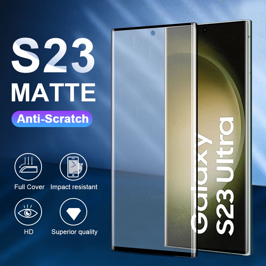 Kính Cường Lực Nhám Cong 3D Cho Điện Thoại Samsung Galaxy S23 S22 S21 S20 Note 8 9 20 Ultra S10 S9 S8 Plus