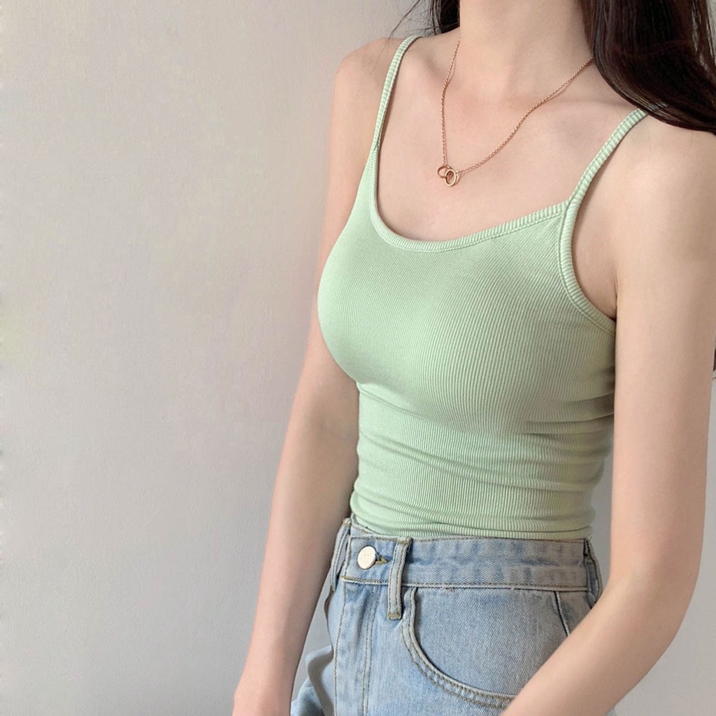 Áo thể thao hai dây SUXI có mút đệm ngực thiết kế hở lưng quyến rũ thời trang cho nữ