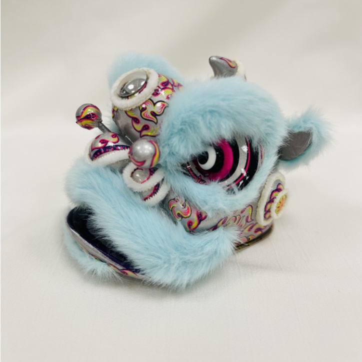 雄狮之王-浅蓝 Đầu Sư Tử Nhảy Múa Bằng Nhựa Resin Thủ Công Dùng Trang Trí Xe Hơi Dịp Năm Mới