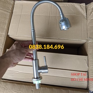 Vòi rửa chén Lạnh bẻ inox sus 304 - xoay 360 linh hoạt điều chỉnh 2 chế độ