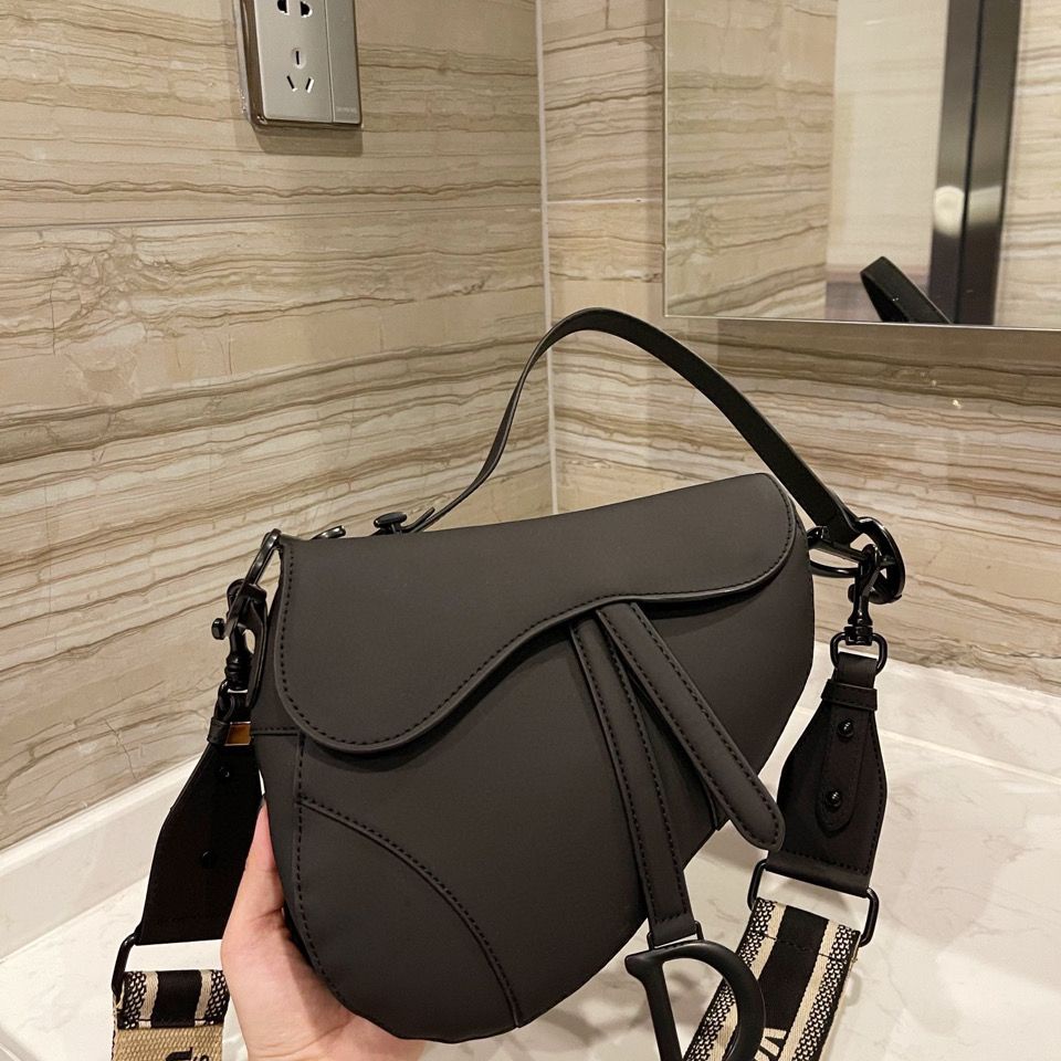 LFJ7 DIOR 2023 new friction leather first layer cowhide saddle bag fashion portable crossbody women's bag