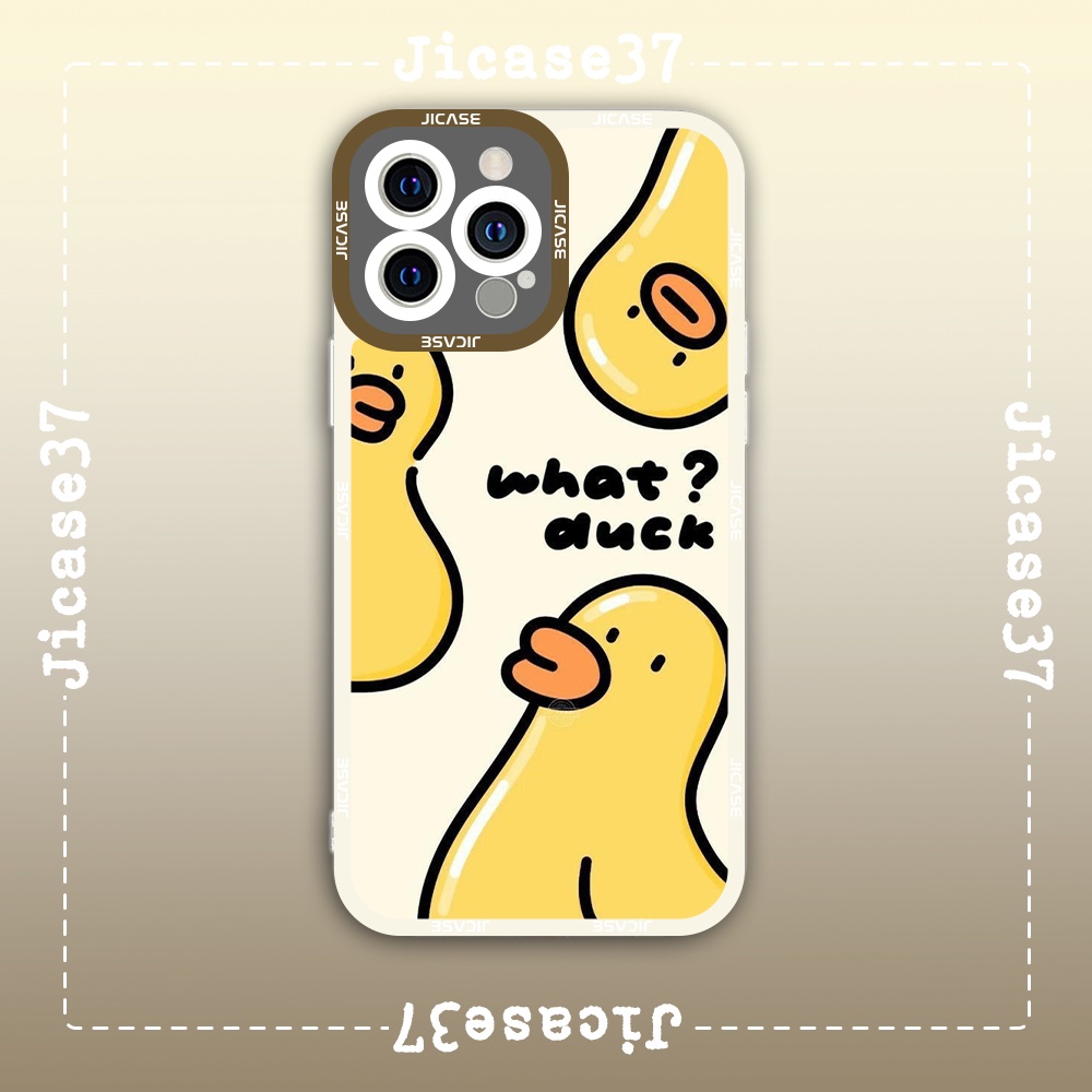 Ốp lưng iphone cạnh vuông Jicase Vịt Vàng Gold Duck What Duck Cute Dễ Thương 8plus/x/xs/11/12/pro/max/plus/promax