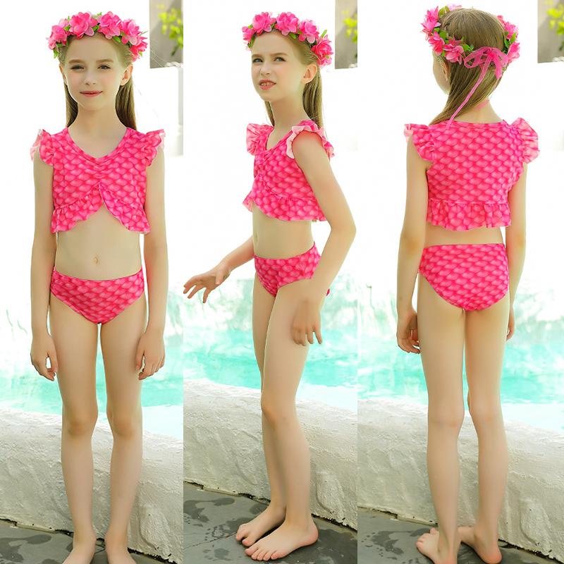 Bộ Bikini Nàng Tiên Cá Ariel 3 Món Với Vỏ Sò Đuôi Nàng Tiên Cá Xinh Xắn Cho Bé Gái Đi Biển 9 Màu