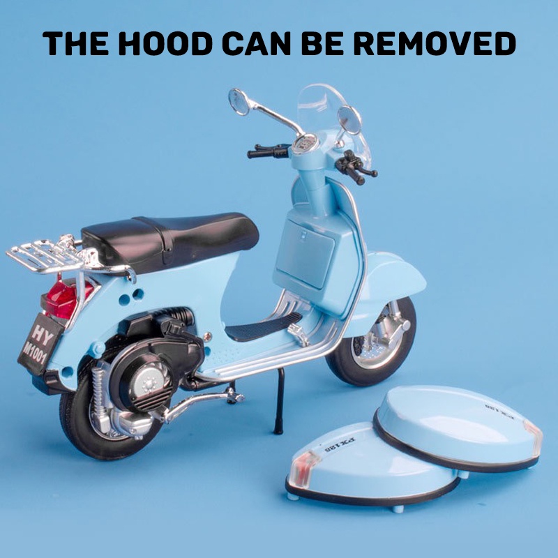 Mô Hình Xe Vespa 125 Tỉ Lệ 1: 10 Bằng Hợp Kim Có Đèn Và Nhạc Cho Bé