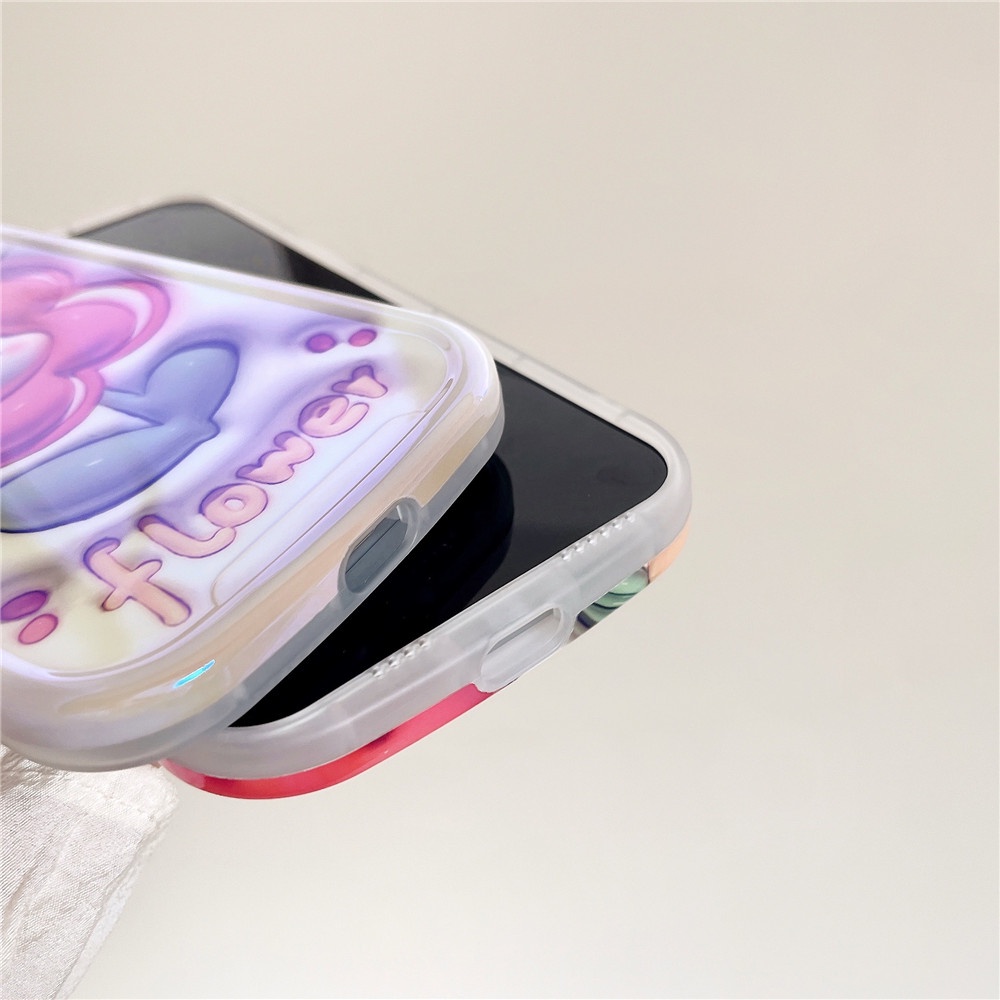 Ốp Điện Thoại Silicon Hình Thỏ Hoa 3D Cho iPhone 14 13 12 Pro MAX 11 14promax 14pro XS MAX XR X