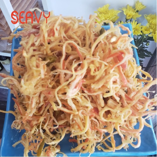 🦑🌶️ Mực xé sợi bơ tỏi cay thơm, Đặc sản Nha Trang, hộp 200 gram - Seavy 🦑🌶️