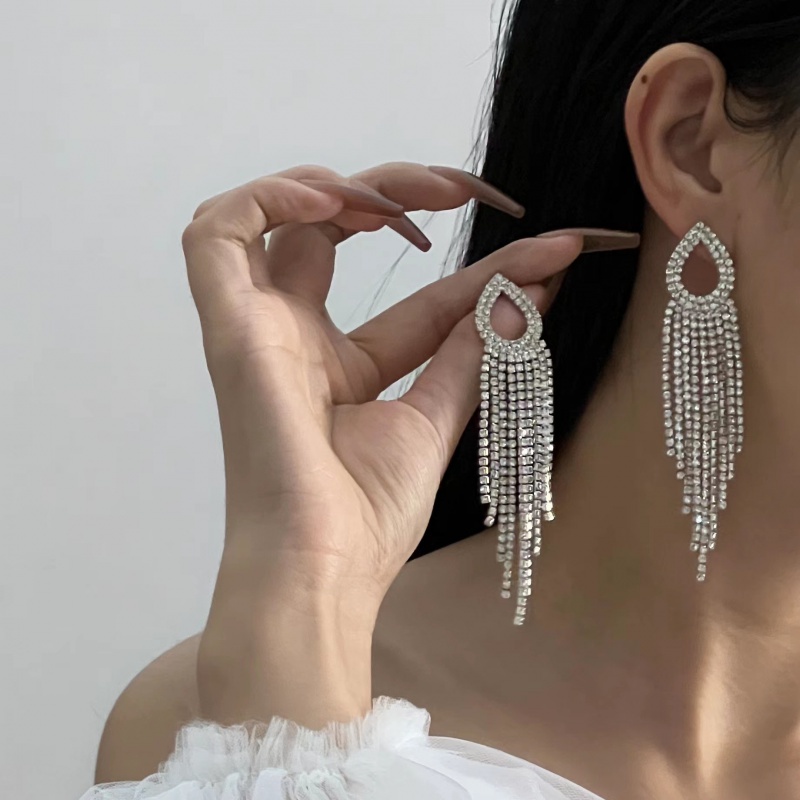 Bông Tai dự Tiết Nơ Đính Đá Thời Trang Cho Nữ